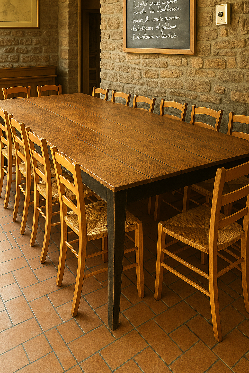 tavolo artigianale in legno con gambe affusolate, realizzato a mano da Bastanzetti Design ad Arezzo
